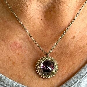 Hand-wrapped wire necklace showcasing the elegance of Swarovski crystals.